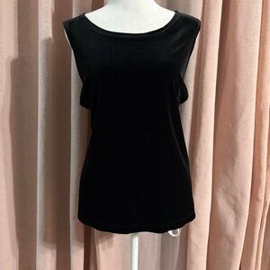 Notations Black Y2k Velvet Sleeveless Tank Top